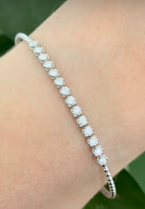 White gold 0.715ct natural diamond flex bracelet