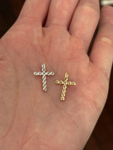 0.59ct lab diamond cross pendant in white gold