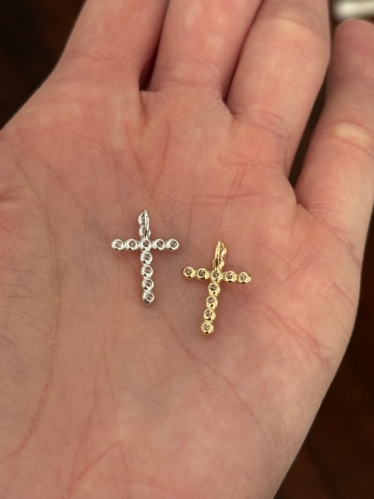 0.59ct lab diamond cross pendant in white gold