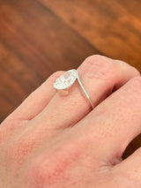 White gold IGI certified 3ct oval lab diamond ring