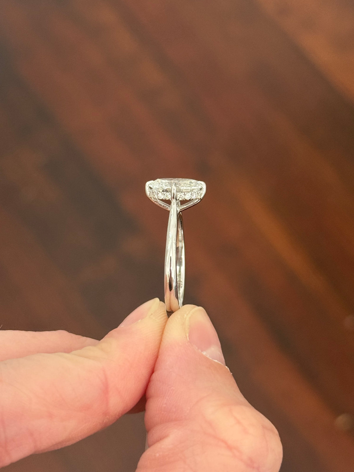 IGI certified oval lab diamond ring. Center stone is 2.03cts