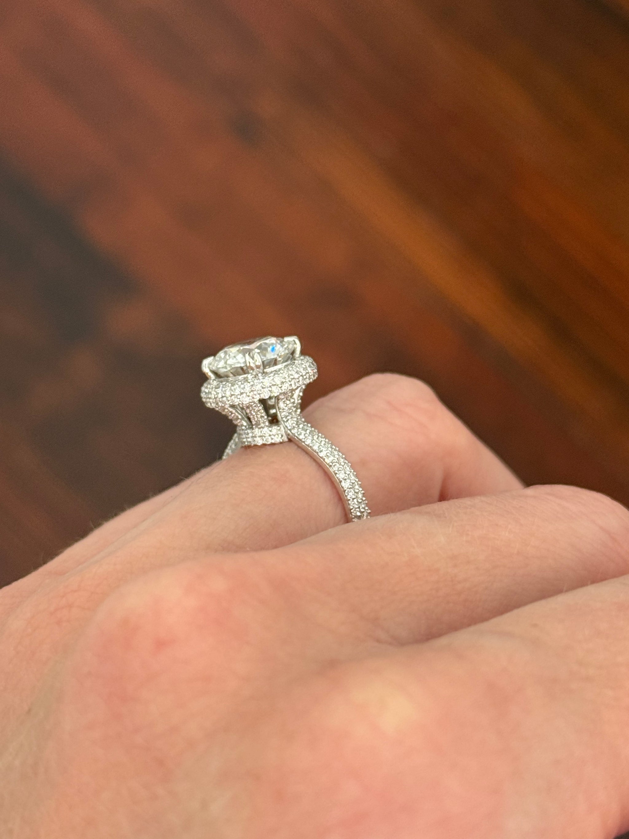 White gold round lab diamond ring