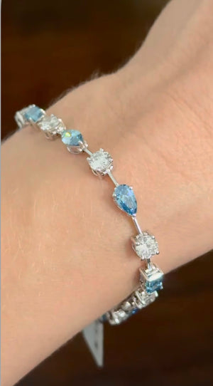 7.69 CTW White gold mixed shape bracelet