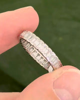 White gold 2.43ct emerald cut lab diamond eternity band
