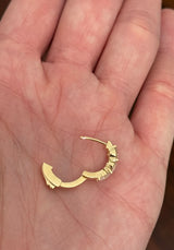 14.4mm yellow gold 2.01ct lab diamond hoop earrings