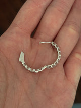 22.2mm white gold 3.08ct lab diamond inside out hoops