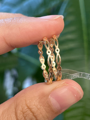 14k 0.15 ctw Yellow Hoops Earrings