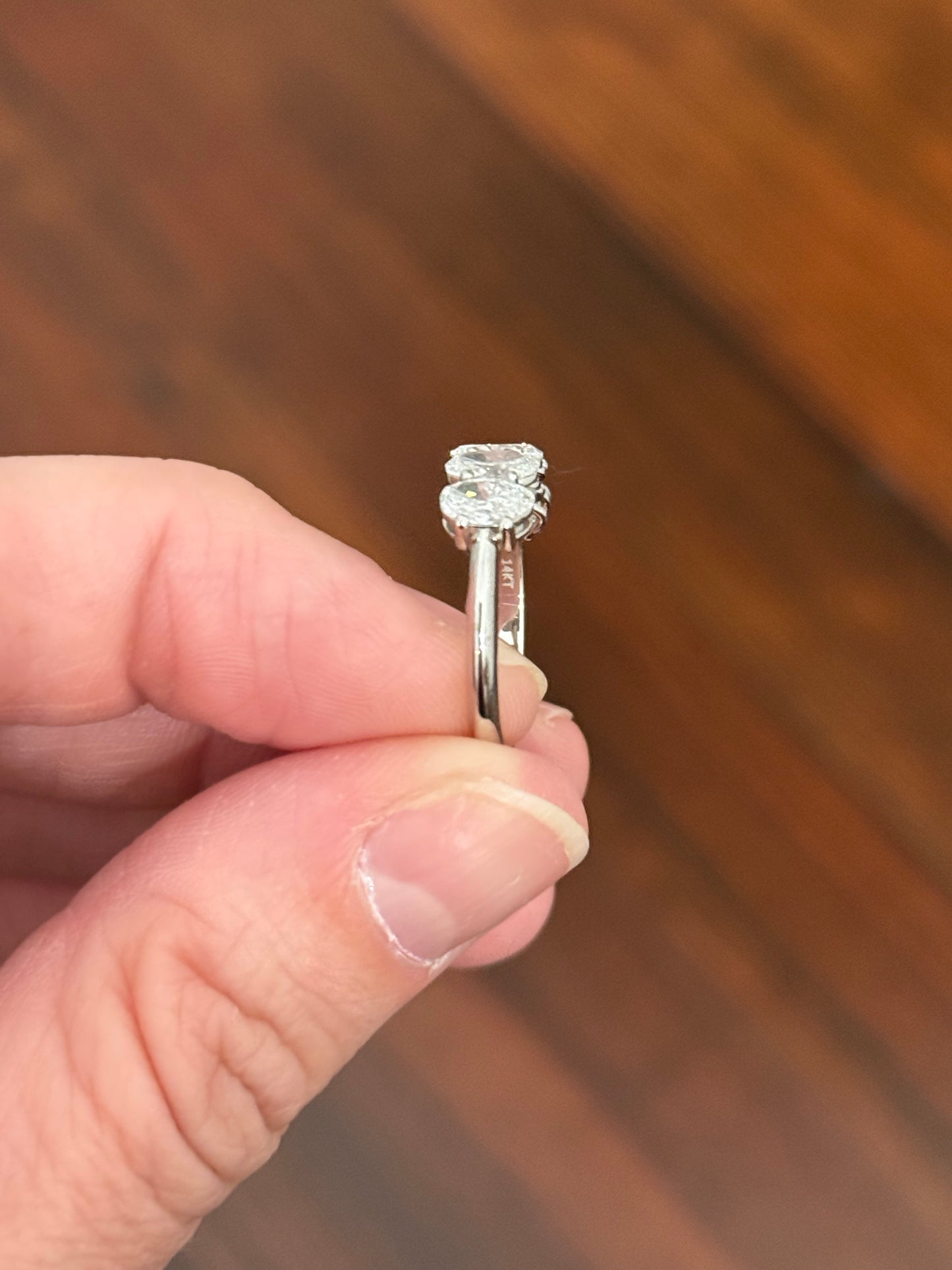 White gold 5 stone oval lab diamond ring