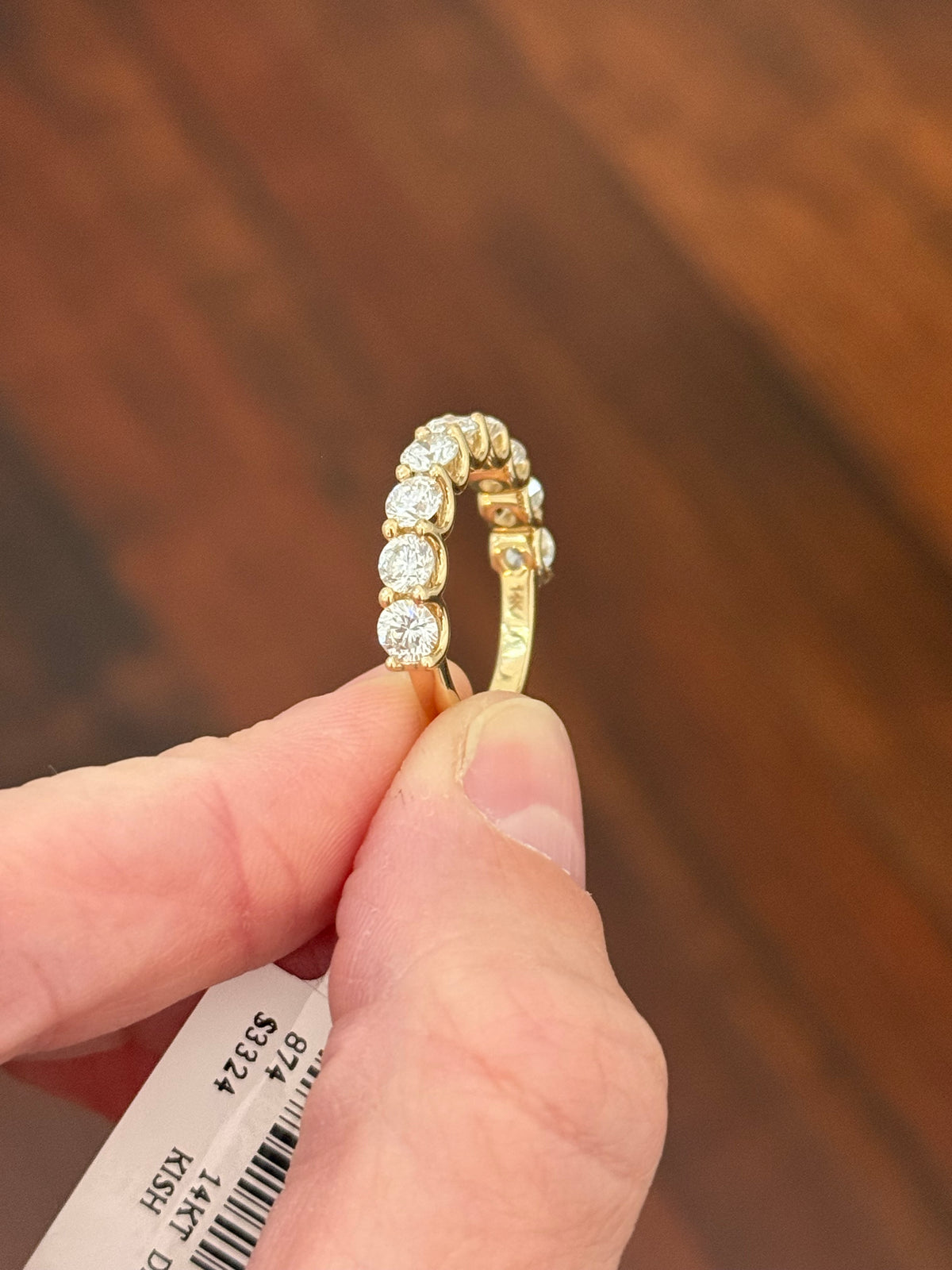 Yellow gold 2.25ct lab diamond band