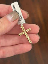 IGI certified yellow gold 1.87ct lab diamond cross pendant