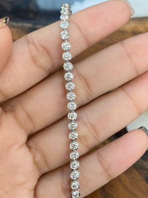 3.88 CT Lab 6.5 inches Bezel Tennis Bracelet