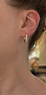 15.9mm yellow gold 0.60ct lab diamond hoop earrings