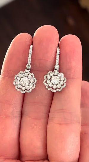 White Gold Latch Back Lab Diamond Earrings