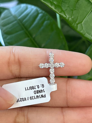 *Premade* 0.78 CT Lab Diamonds Cross Pendant