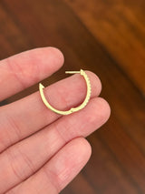 Yellow gold 0.32ct lab diamond oval hoop earrings