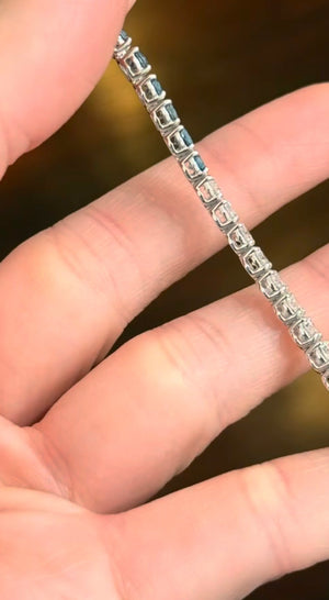 9.49 CT Blue and White Lab Diamonds Tennis Necklace