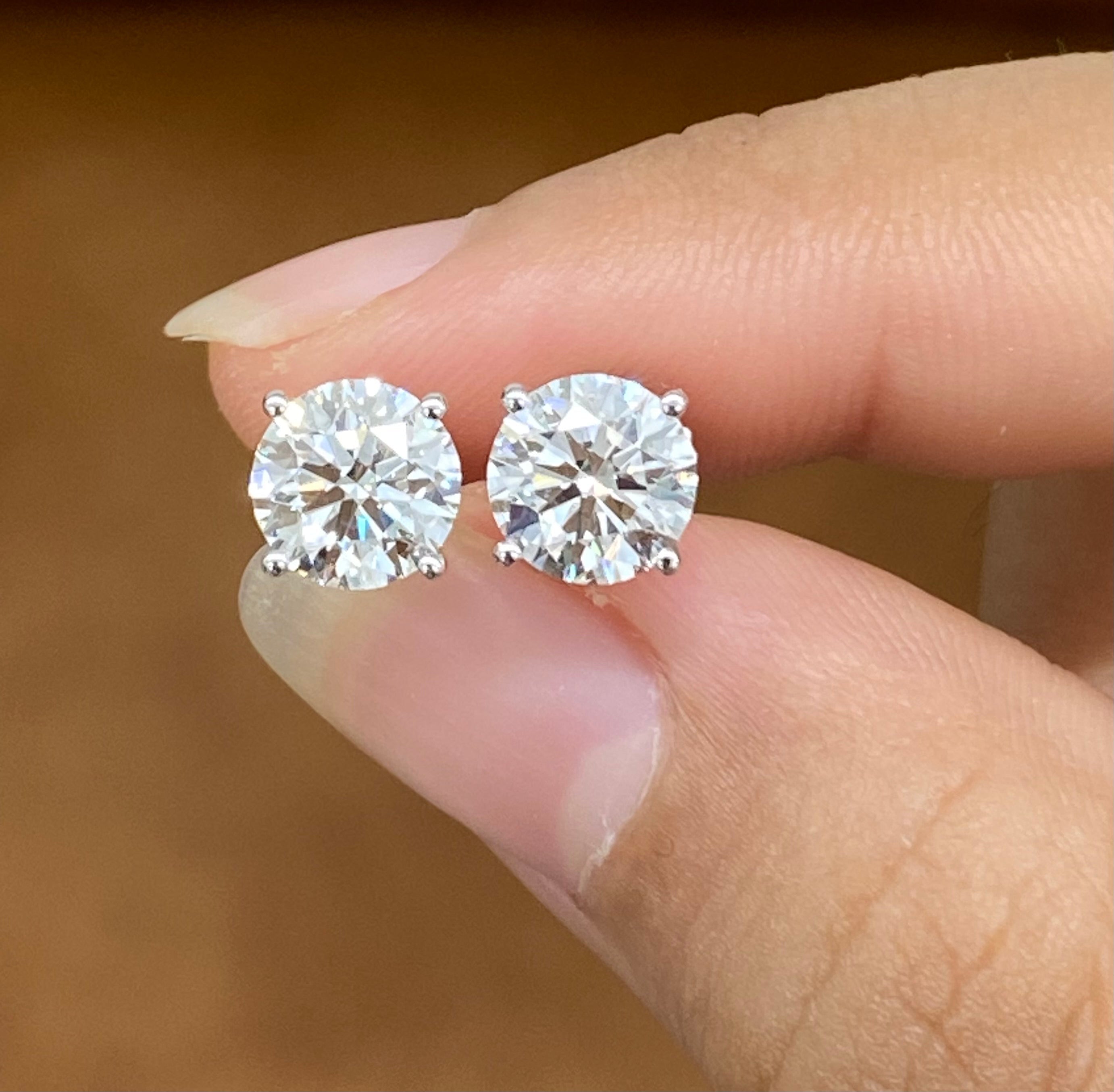 Custom - made Lab Diamond Stud Earrings (0.60 cttw - 3.00 cttw
