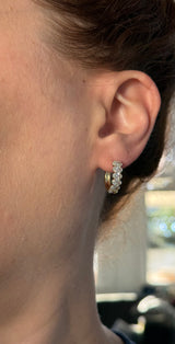 Yellow gold 2.24ct oval lab diamond oval hoops