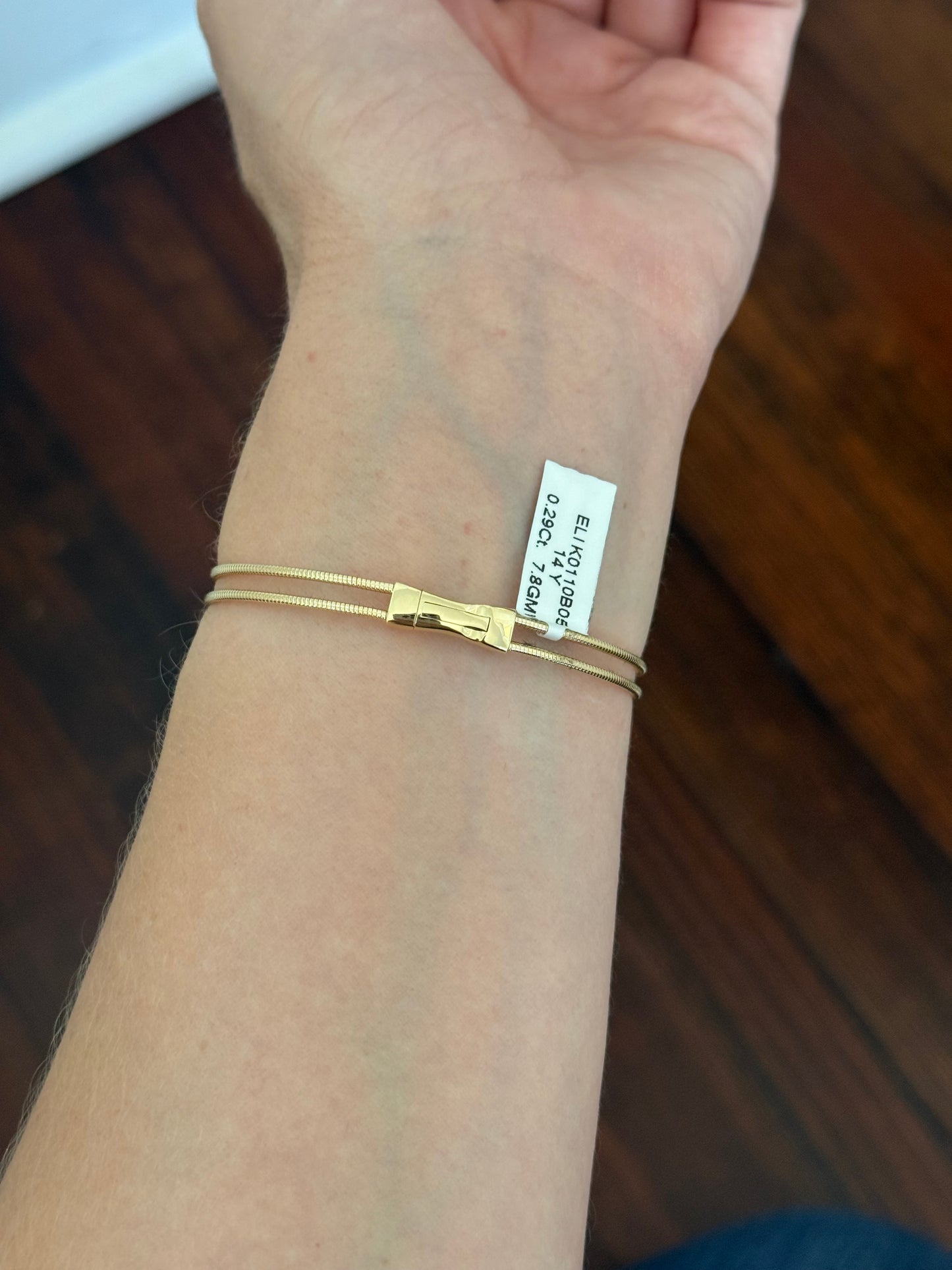Yellow gold 0.29ct natural diamond flex bracelet