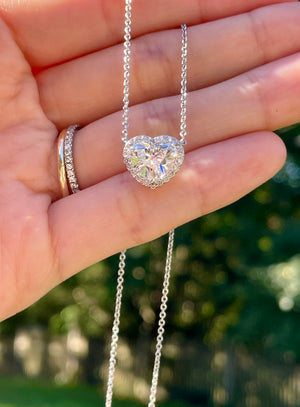 Lab 2.00ct E VS1 Heart Necklace