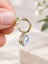 Custom Made IGI Certified 3ct + 3ct Oval Lab Diamond Dangle Earring