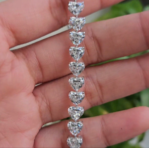 21.35 CT Lab 7 inches Heart  Tennis Bracelet