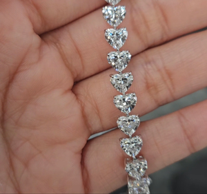 21.35 CT Lab 7 inches Heart  Tennis Bracelet