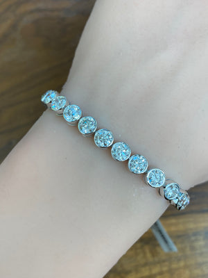 11.74 ct Lab 6.5 inches Bezel Tennis Bracelet