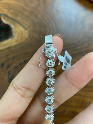 11.74 ct Lab 6.5 inches Bezel Tennis Bracelet