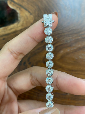 11.74 ct Lab 6.5 inches Bezel Tennis Bracelet