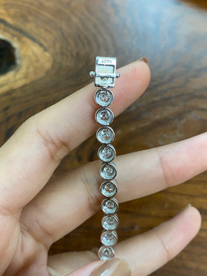 11.74 ct Lab 6.5 inches Bezel Tennis Bracelet