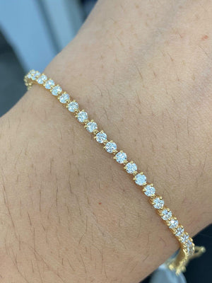 2.91 CT LAB 3 PRONGS YELLOW TENNIS BRACELET