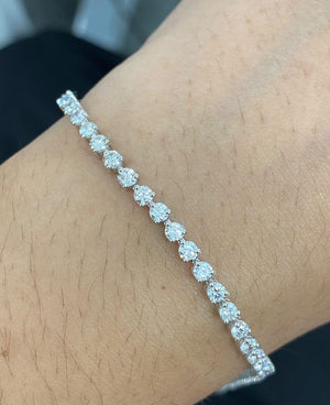 4.02 CT LAB 3 PRONGS TENNIS BRACELET