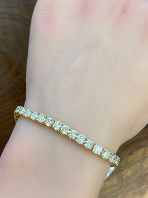 11.73 CT Lab YELLOW 7.25 inches Tennis Bracelet