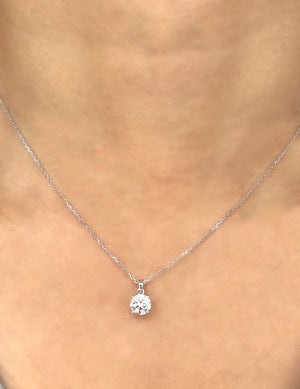 Lab .97ct Solitaire Diamond Necklace