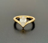 IGI-Certified 1 CT Pear V-shaped Lab-Grown Diamond Ring