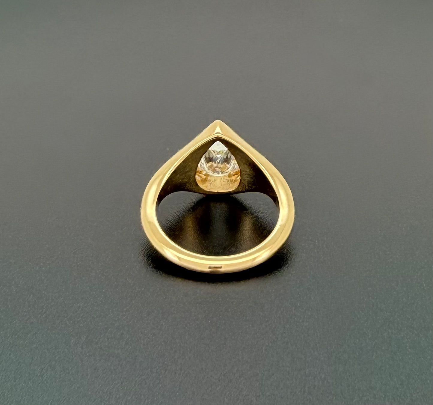 IGI-Certified 1 CT Pear Bezel Lab-Grown Diamond Ring