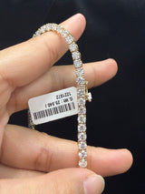 23 cttw Lab 17 inches Yellow Gold Tennis Necklace