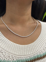 9.46 cttw Lab 17 inches Yellow Gold Graduated Tennis Necklace