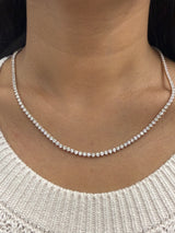 9.46 cttw Lab 17 inches Yellow Gold Graduated Tennis Necklace