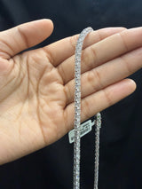 26.230 cttw Lab 17 inches White Gold Tennis Necklace