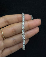 6.04 cttw Lab 6 inches White Gold Tennis Bracelet