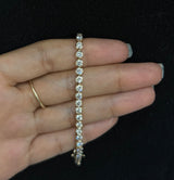 4.84 cttw Lab Bezel setting 7 inches Yellow Tennis Bracelet
