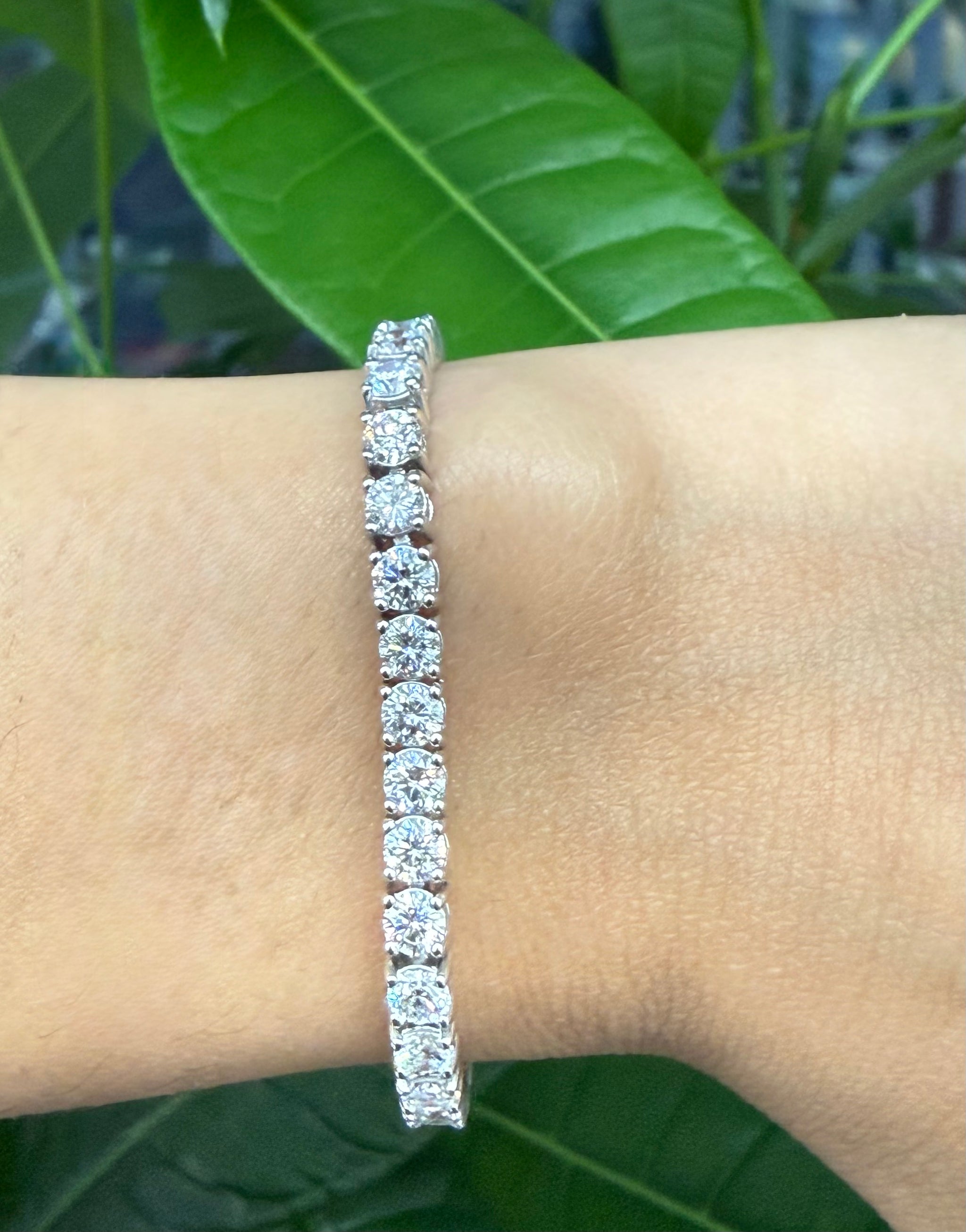 7.08 cttw Lab Diamond Platinum 7 Inches Tennis Bracelet