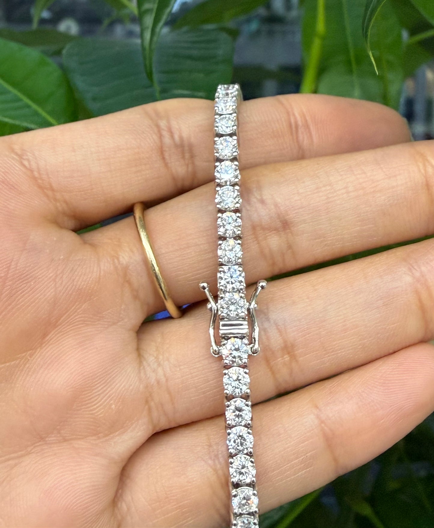 7.08 cttw Lab Diamond Platinum 7 Inches Tennis Bracelet