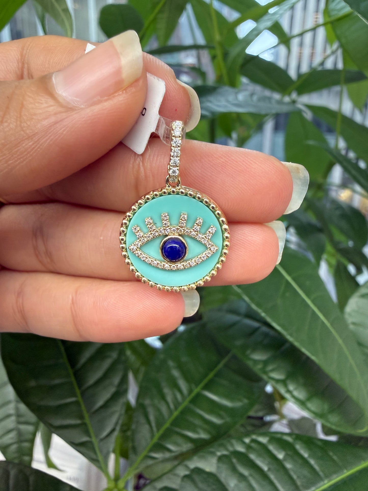 14K Yellow Gold Evil eye Pendant