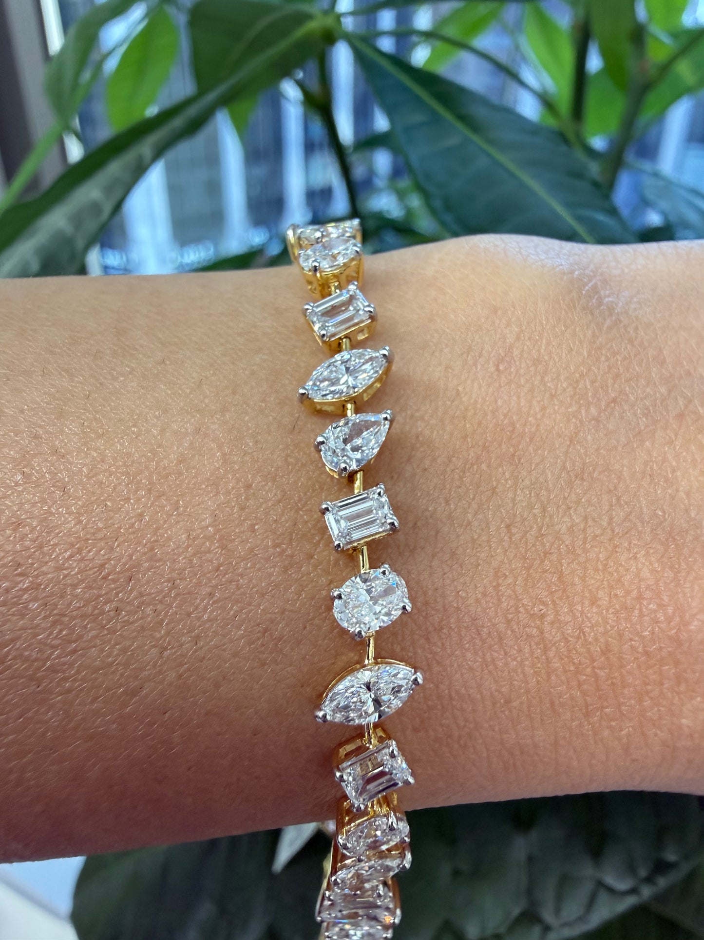 7.08Ct Multi Shape Lab Diamond 7 inches  Tennis Bracelet