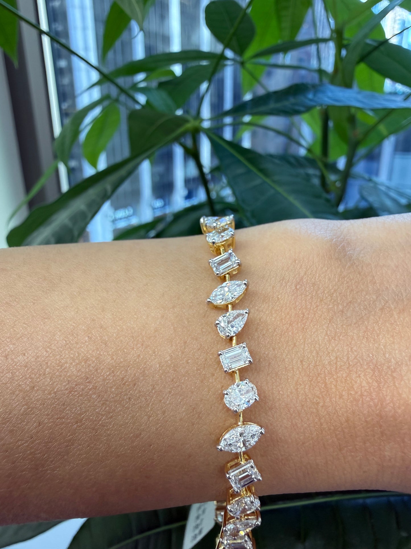 7.08Ct Multi Shape Lab Diamond 7 inches  Tennis Bracelet