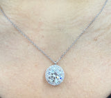 14KT White Gold Round Pendant