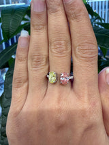 14KT White Gold Two Stone Ring